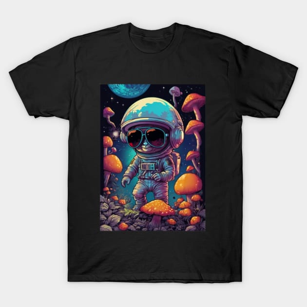 Psychedelic Dj Astronaut - Catsondrugs.com - astronaut, space, stars, galaxy, nasa, cool, planets, funny, universe, astros, astronomy, trippy, surreal, asteroidday, planet T-Shirt by catsondrugs.com